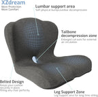 Memory Foam Seat Cushion,Office Chair Cushion with Lumbar Support for Back Pressure Relief, Car Seat Cushion with Adjustable Strap,Sciatica Pad Cushions for Car,Truck, Desk,Gaming Chair - Image 4