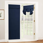 RYB HOME Blackout Curtain Privacy Window Drape for Living Room Bedroom Door | Self Adhesive, Thermal Insulated, For Patio Kitchen Front Entry Front Back Door Glass Window,W36 x L80, Navy Blue, 1 Panel by RYBHOME