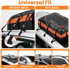 DUMOS Car Roof Bag Cargo Carrier Waterproof 15 Cubic Feet for All Vehicles | Rooftop Bag with Anti-Slip Mat, Combination Luggage Lock, Reinforced Straps & Door Hooks, Fit Vehicles with/without Roof Rack - Image 7