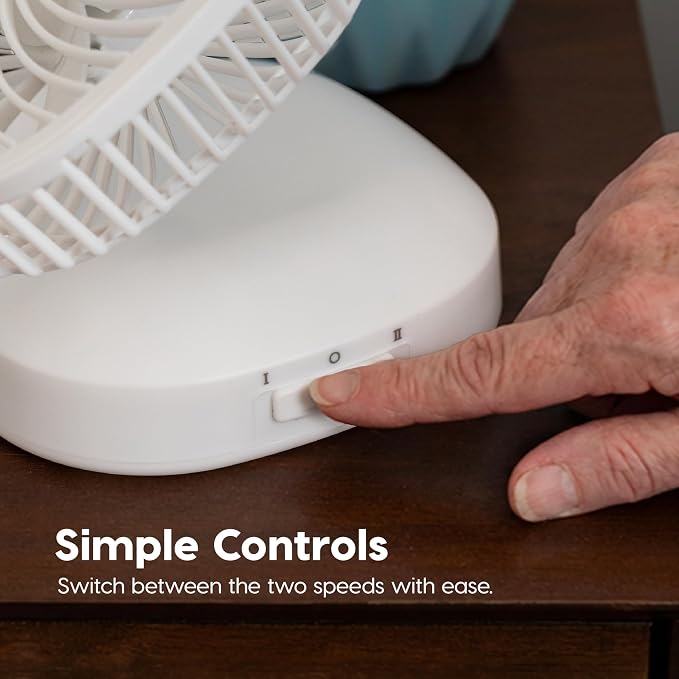 IRIS USA 5" Battery Operated Travel Fan, D-Battery Powered, Camping, White | Compact Foldable Personal Fan, Portable Travel Mini Desk Fan, Office Bedside Picnic Camping Outdoor - Image 5
