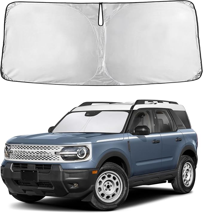 EcoNour Windshield Sunshade Compatible for Ford Bronco Sport 2021-2025 2026 | Sun Visor for Front Windshield & Window Sun Shade Cover, UV Heat Blocker & Protector, Car Accessories by EcoNour