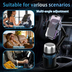 SAMPUSS 2-in-1 Phone Holders for Your Car Car Cup Holder Car Phone Holder | 360° rotation 2-in-1 function car phone mount with long arm universal smartphone phone holder car cup holder expander - Image 2