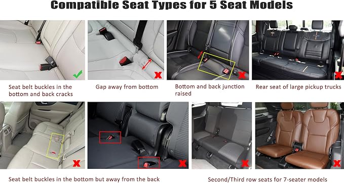 West Llama Bottom Seat Covers, Include 1 Pair Front Seat Protector and 1 Rear Seat Cover, Universal PU Leather Seat Covers for 90% Cars (Gray) - Image 2