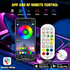 Jushope Interior Car LED Strip Lights, RGB USB Car Ambient Lighting with Wireless APP & Remote Control, Car Accessories Fiber Optifc Lights Sync to Music (5 LED/276 inches) - Image 3