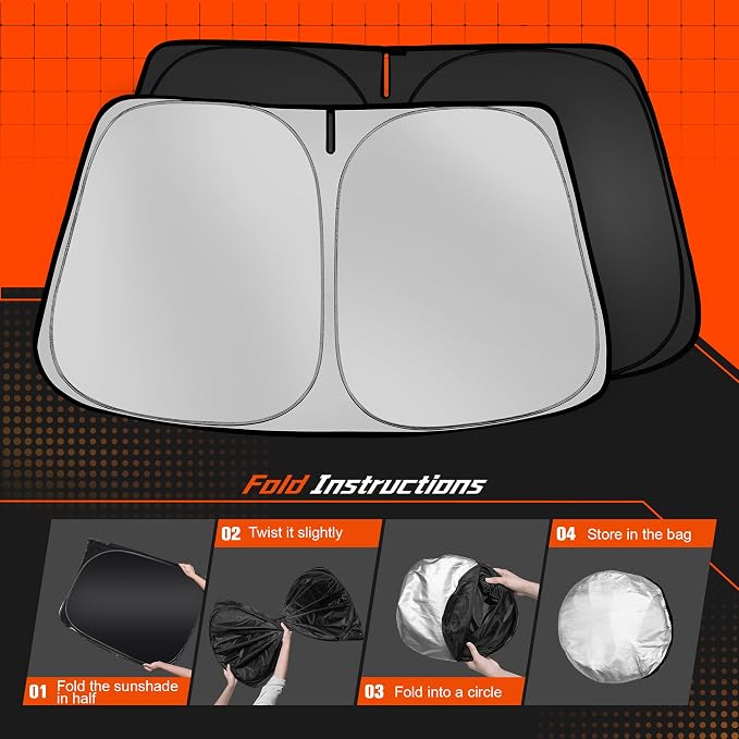 Custom Fit Windshield Sun Shade for Le-xus is Sedan IS350 IS300 IS250 IS200t 2014-2020 - Full Coverage, 210T Reflective Fabric, Double-Layer Design - Keeps Car Cool, Easy to Install and Store - Image 6