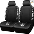 CAR PASS Cow Diamond Leather Bling Car Seat Covers Universal, Faux Shining Rhinestones Two Front only, Fit 95% Automotive Glitter Crystal Sparkle Strips for Cute Women Girl, 2PCS Cow Silver Diamond by CARPASS