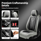 for GMC Terrain 2010-2025 2026 Car Seat Covers, Full Set, Gray | Luxury Full Coverage Leather Seat Protectors, Waterproof Breathable, Non-Slip, Easy to Install, Airbag Compatible, All-Season - Image 7