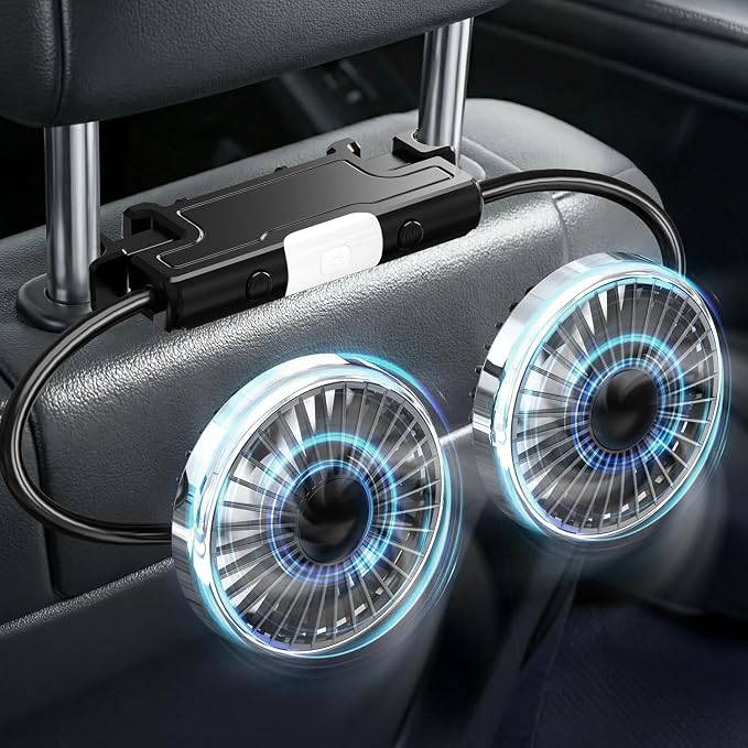 Car Backseat Fans for Backseat for Kids, Car Seat Fans for Car Back Seat | (No Battery) by HUENLYELCarFan