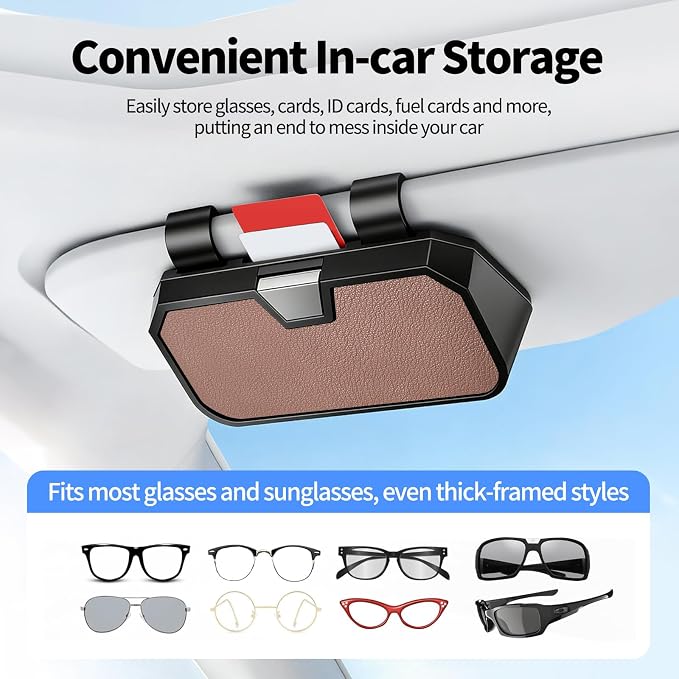 Sunglasses Holder for Car Visor Leather Eyeglasses Organizer Case for BMW X3 X5 X7 X1 3 4 2 5 Series Accessories - Image 5
