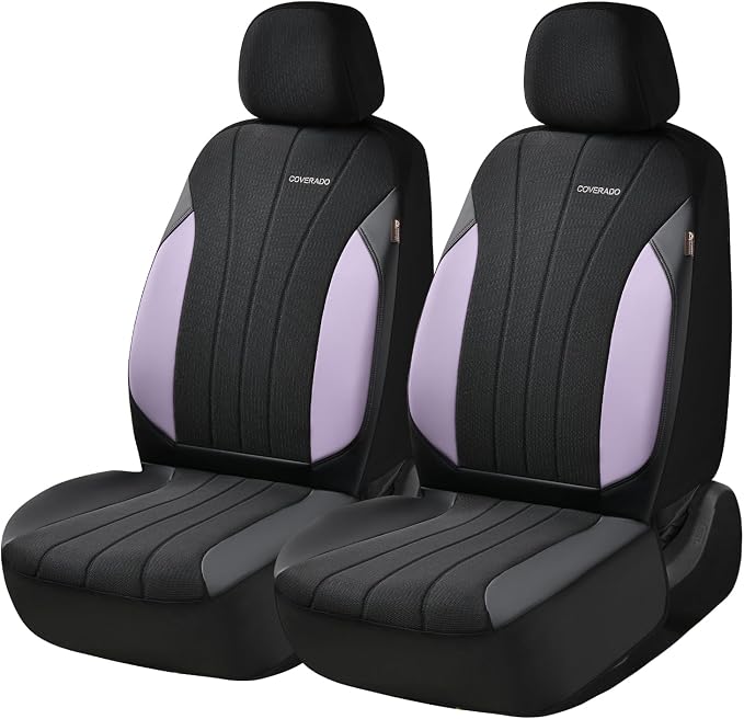 Coverado Seat Covers Full Set, Automotive Car Seat Covers 5-piece, Car Protectors 5 Seats for Car, Purple Auto Seat Covers Spill-Proof Design Universal Fit for SUV, Vans, Sedan, Truck - Image 8