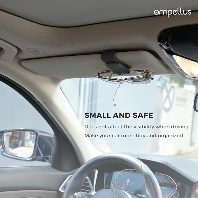 Magnetic Leather Car Sunglass Holder, Visor Sunglasses Holder Clip, 2 Pack | Suitable for Different Size Eyeglasses, Easy Opreation, Car Organziation Accessories - Image 6