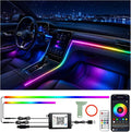 RGB-IC Car Led Strip Lights, Interior Car Lights, App and Remote Control Ambient Lighting Kit with 16 Million Colors Fiber Optics&Music Sync Rhythm, USB Neon Light Accessories for Center Console&Door by Latamil