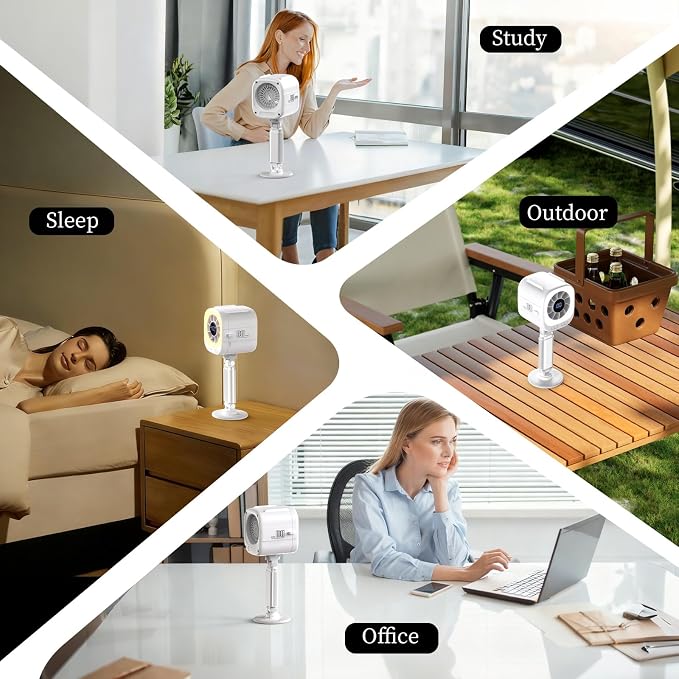Car Fan for Driver & Backseat, Powerful Large Airflow Portable Fan with Extendable Arm, Rechargeable 3000mAh Battery, Magnetic Clip Mount, 5 Speeds, Quiet Cooling Fan for Car, Baby, SUV, Truck - Image 5