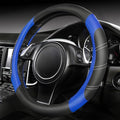 CAR PASS Line Rider Microfiber Leather Sporty Steering Wheel Cover Universal Fits for 95% Truck,SUV,Cars,14.5-15inch Anti-Slip Safety Comfortable Desgin (Black-Blue) by CARPASS