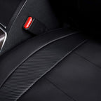 Flying Banner car seat Covers Protects Water Proof Faux Leather Carbon Fiber Front and Rear Bench (Black Black, Full Set - 9PCS) - Image 9