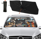Socira Funny Raccoon Car Windshield Sunshade Umbrella Foldable Visor | Umbrella Sun Shade Cover Racoon Sunshade Front Window Cover Raccoon Car Accessories Blocks Uv Rays (57" X 30") - Image 8