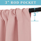 RYB HOME Cafe Blackout Curtains 24 inch Length, RV Camper Window Curtains | Short Small Half Window Tiers,Privacy,Thermal Insulated,Light UV Heat Blocking,Rod Pocket,W29 x L24,Peach Blush,2 Panels - Image 2