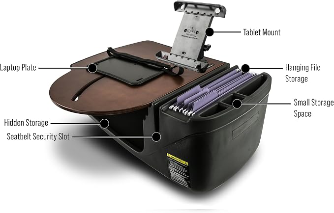 AutoExec AE-RMCD-TAB-21M Roadmaster Car Desk for Your Vehicle Workstation and Mobile Office, Mahogany with Tablet Mount | Vehicle Workstation, Mobile Office, Tablet Mount - Image 3