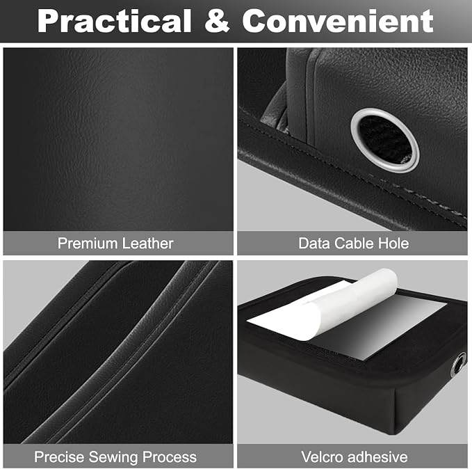 2Pcs Car Side Pocket Organizer, Universal Leather Mini Storage Bag for Cell Phone, Wallet, Key, Glasses, Multifunctional Car Organizer Accessories for Car Seat, Door, Window, Console, 7*4.3*2.2inch - Image 4