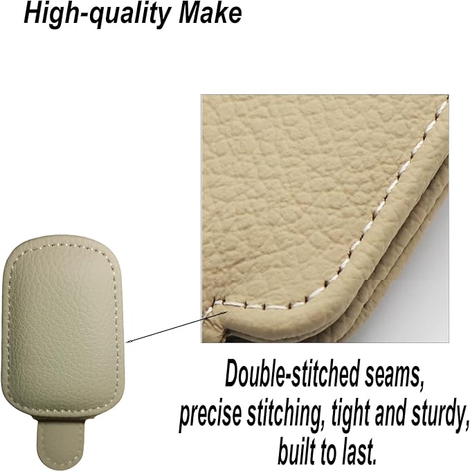 GoldenLife Sunglass Holder for Car, Magnetic Leather Sunglasses Holder and Ticket Card Clip, Car Visor Accessories, 2 Packs（Beige） - Image 5
