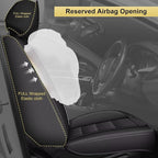 IKABEVEM Car Seat Covers for Acura MDX 2004-2025 2026, 2-Pack Front | Luxury Fuax Leather, Waterproof, Airbag Compatible, Easy to Install, Scratch‑Resistant Seat Protection, Black - Image 3