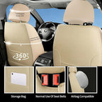 Fit for RAV4 Seat Covers Compatible with Toyota RAV 4 2007-2025 2026 - Waterproof Breathable Leather Automotive Seat Cushions Protector,Airbag Compatible,Full Set 5 Seats(Beige) - Image 7