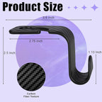 BFXM 6 Pack Car Seat Headrest Hooks,Car Accessories Black Checkered | Back Seat Purse Hanger Holder Hook, Universal Storage Organizer for Handbag Grocery Bags Coats - Image 2