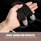 2 PCS Car Seat Headrest Hook, Car Hooks for Headrest, Storage Double Heart Shape Hooks, Suede Foldable Soft Hook Organizer, Universal for Cars (Black) - Image 3