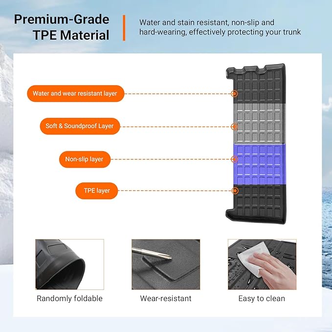powoq Trunk Mat Compatible with 2021-2026 Toyota Sienna 3rd Row Cargo Liner TPE Rear Trunk Liner Mat Replacement for 2021 2022 2023 2024 2025 2026 Toyota Sienna Accessories - Image 5