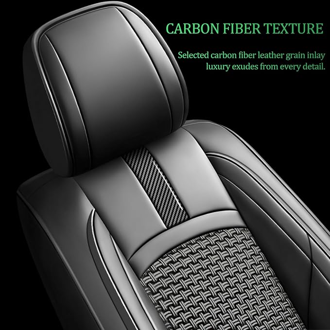 Fit Ariya Car Seat Covers for Nissan Ariya 2023 2024 2025 2026-Upgraded Premium Breathable Cooling Ice Silk Leather Seat Covers,All-Weather Breathable Seat Cushion Protector,Full Set,Black - Image 3