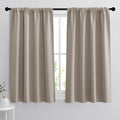 RYB HOME Short Blackout Curtains for Bedroom, Room Darkening, Rod Pocket | Thermal Insulated, Summer Heat Light UV Blocking, Triple-weave Fabric, Nursery Kitchen Bathroom, W42 x L48, Sand, 2 Panels by RYBHOME