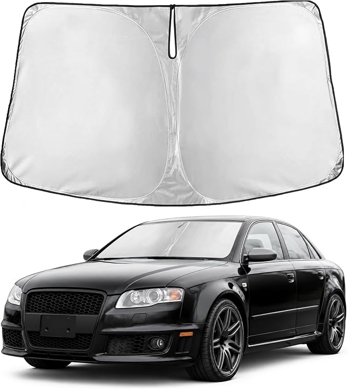 EcoNour Windshield Sunshade Compatible for Audi RS 4 2005-2006 2007 2008 | Sun Visor for Front Windshield & Window Sun Shade Cover, UV Heat Blocker & Protector, Car Accessories by EcoNour