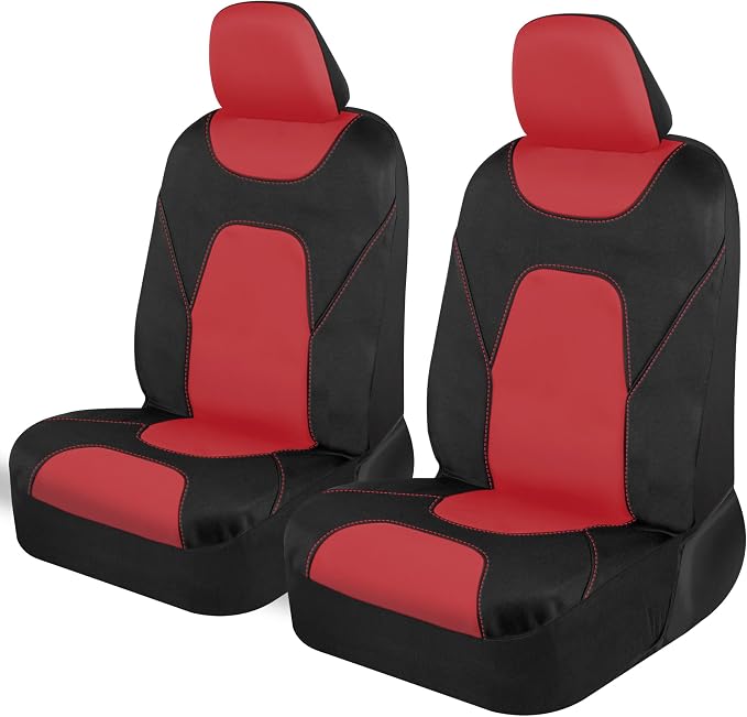 Motor Trend AquaShield Waterproof Front Seat Covers, Red Seat Covers for Cars – Neoprene Front Car Seats Cover, SUV Seat Covers Protector - Car Interior Cover for Auto, Trucks, & Dog Owners by MotorTrend