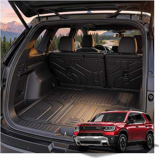 GYGY Cargo Mat Trunk Liner with Backrest Mats, Fit for 2026 Honda Passport, All Weather Waterproof TPE Rear Cargo Tray by Unknown