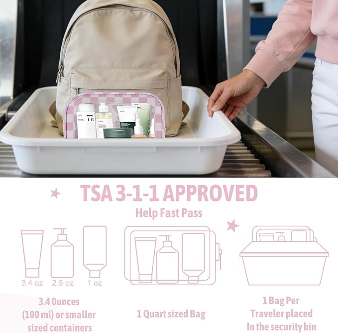 YOPCDJ 3PCS Clear Toiletry Bag,TSA Approved Travel Makeup Pouch with Zipper for Cosmetics and Toiletries, Diaper Bag Organizer Pouch Set,Women's Purse Organizer and Clear Car Bag - Image 6