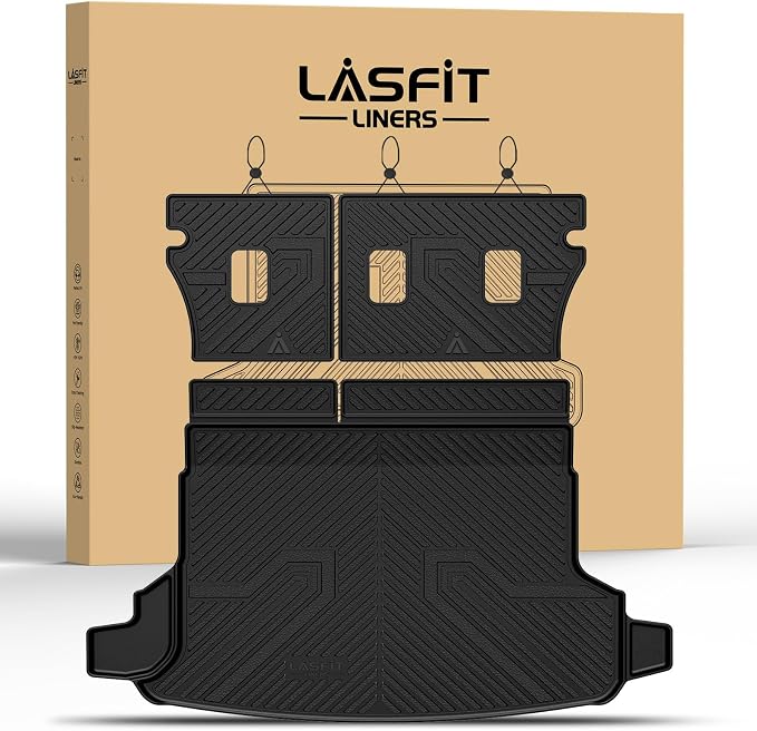 LASFIT Cargo Mat for Subaru Forester Gas 2026 2025 (& 2026 Wilderness) | All Weather TPE Custom Fit Easy Clean Durable Cargo Tray Liner Trunk Mat & Backrest Mats Accessories, Black by LASFIT
