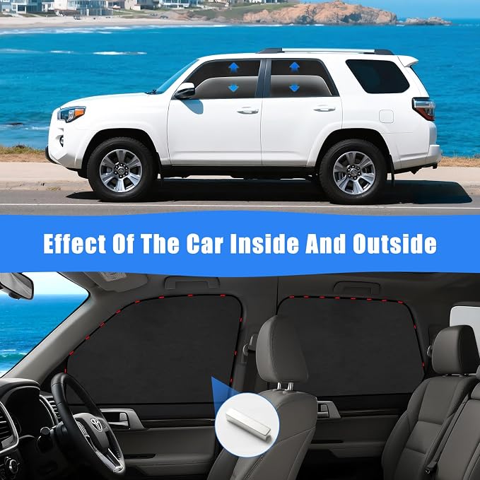 ZATOOTO 4runner Sun Shade 2017-2024, 4 Packs Soft Suede for Durable | Full Blackout for Privacy, 100% UV Protection, For Family Travel, Baby, Pet, Magnetic Quick Installation - Image 5