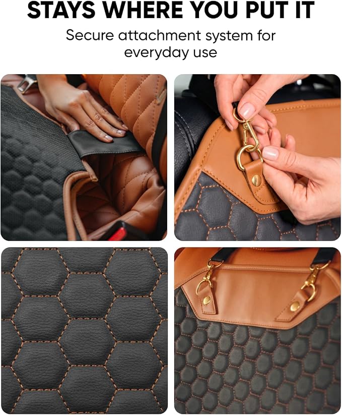 Premium Leather Car Seat Protector for Child Car Seat Cover from Dirt Scratches - Infant Car Seat Protector for Back Seat/Front Booster Seat Protector Under Baby Car Seat Waterproof 1pc Hexy - Image 8