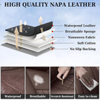 Coverado Tacoma Seat Covers, Leather Car Seat Covers Full Set Custom Fit 2005-2023 Toyota Tacoma Double/Crew Cab, Seat Covers for Cars Car Seat Protector(Brown) - Image 5