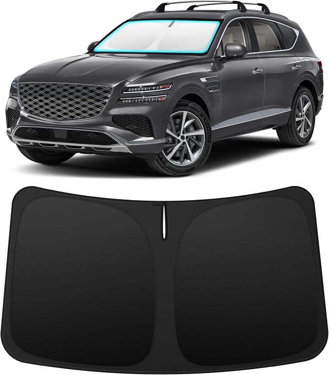 INSAUTO Custom Fit Windshield Sun Shade for Genesis GV80 2021-2026 | Foldable Front Window Sunshade Car Accessories, UV & Heat Reflector, Keeps Interior Cool, Includes Storage Bag by INSAUTO