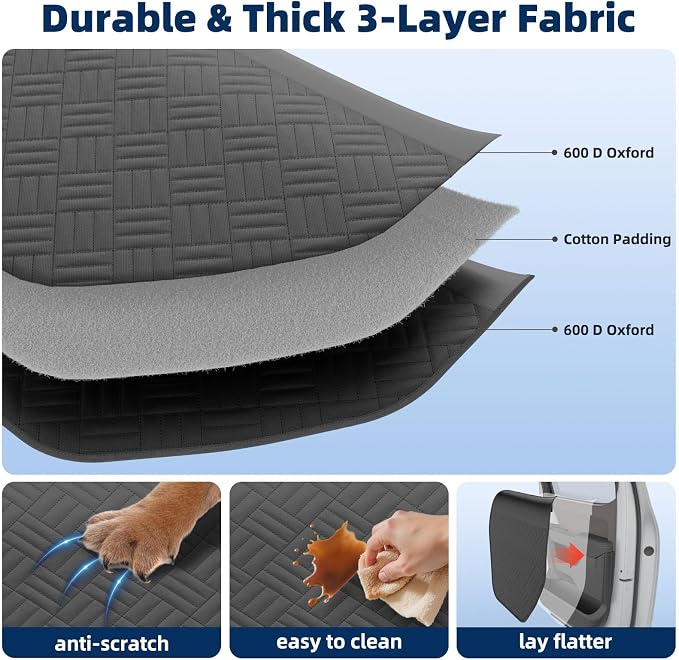 Car Door Protector for Dogs - Heavy Duty Thick Oxford Covers for Car Back Door Protect for Pet Scratching(L) - Image 2