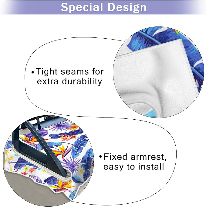 ENYORSE Golf Cart Seat Covers, Tropical Floral Seat Towel Blanket, Soft Breathable Microfiber, Keeps Seats Cool & Comfortable, 51”x31”, Fits 2 & 4 Passenger EZGO, Yamaha,Club Car Carts - Image 4