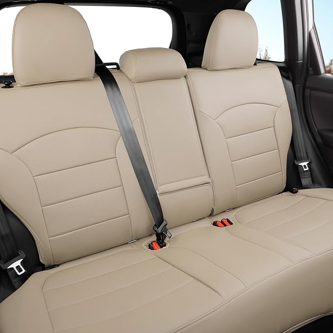 Custom Seat Covers for 2025 Subaru Forester,Rear w/Armrest,Faux Leather | Full Set Suv Seat Cushion,Easy Installation,Factory Look,Waterproof Car Seat Protector (Beige) - Image 2
