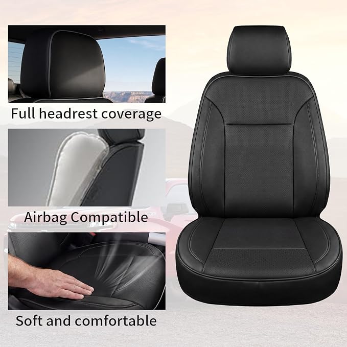 Custom Seat Covers for Silverado, Waterproof Nappa Leather Full Set Seatcovers for Chevy Silverado/GMC Sierra 2007-2013 & 2019-2026 1500, 2020-2026 2500HD 3500HD Crew/Double/Extended Cab - Image 6