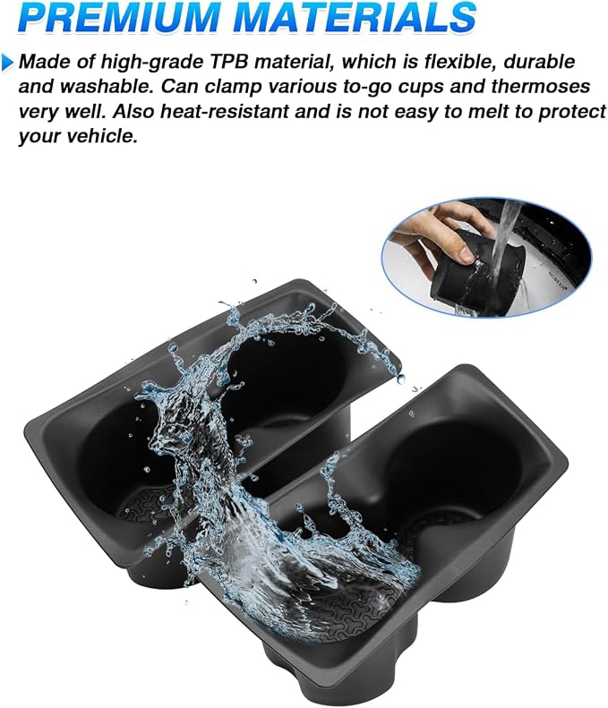 Autorder Door Side Cup Holder Insert for 2019-2025 Dodge Ram 1500 2500 3500 Accessories Water Cup Holders Door Organizer Handle Pocket Tray - Image 4