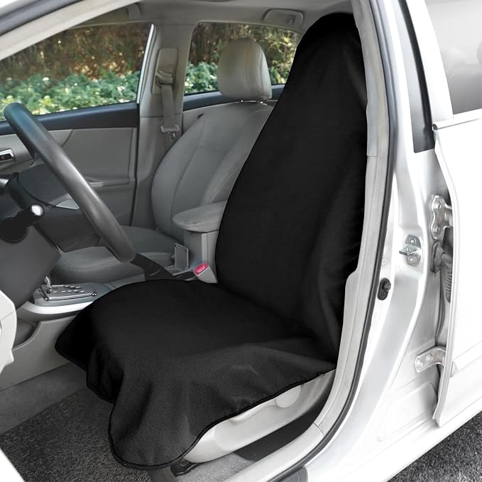 Car Towel Seat Cover, Waterproof Sweating Auto Front Seat Protective Cover, Non-Slip Washable Carseat Protector for Post Gym Workout Running Swimming, Car Accessories (Beige) - Image 4
