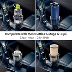 2-in-1 Car Cup Holder Expander for Phone MagSafe, Upgraded Cup Holder Phone Mount for Car with Adjustable Base, Compatible with Yeti 20/26/30 oz, Hydroflask 32/40 oz (Transparent Black) - Image 6