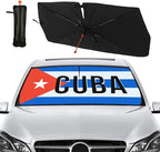 Cuba Flag Cuban Car Windshield Sun Shade Umbrella Bendable Handle Foldable Funny Cuban Flag Sunshade for Car Windshield Block UV Rays Keep Vehicle Cool for Sedans SUV Trucks Cars 57"x30" by DOPINDU