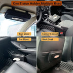 Car Tissue Holder, Sun Visor Napkin Holder, Car Visor Tissue Holder, PU Leather Backseat Tissue Case Holder for Auto,Vehicle (Black) - Image 4