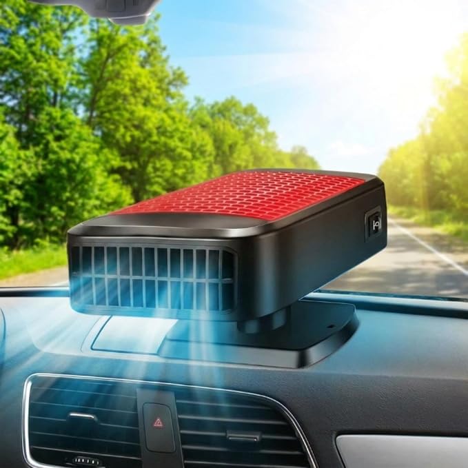 Car Fan for Vehicle, 2-in-1 Portable Car Defroster Heater & Cooling Fan, 12V Auto Heater Defogger with Hot & Cold Wind, 360° Rotatable Car Heater for Truck SUV Sedan by Unknown